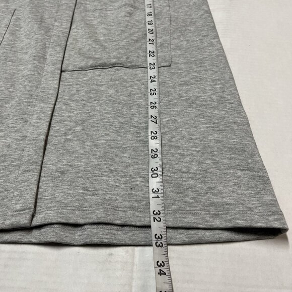 Eileen Fisher  Fleece Cardigan S Gray Hooded Open Front Athleisure Minimalist - Picture 5 of 11